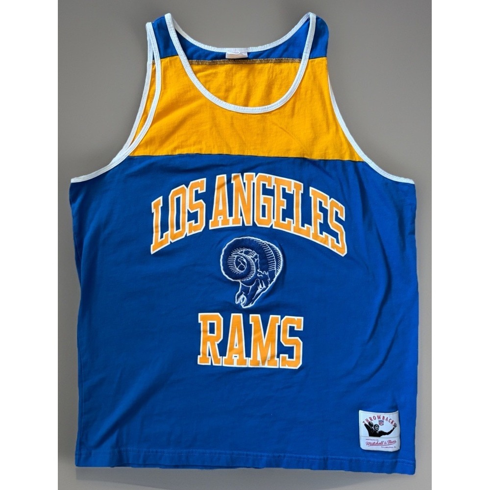 Los Angeles Rams Mitchell & Ness Nostalgia Co NFL Throwback Tank Top Large JBHS